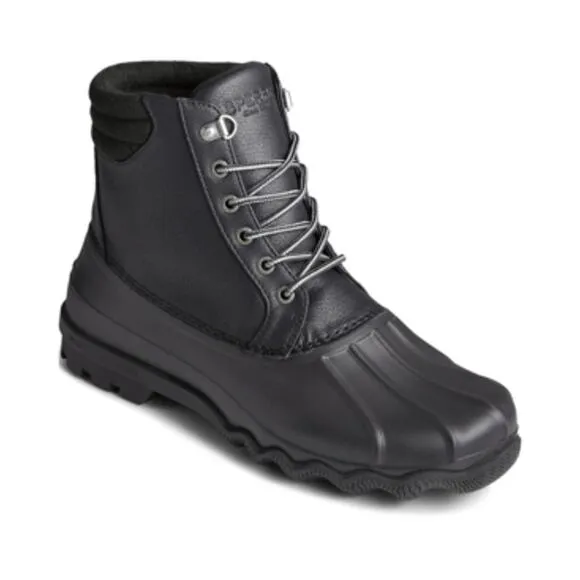 USED Sperry Men's Avenue Synthetic Duck Boots, Black-Size 10.5