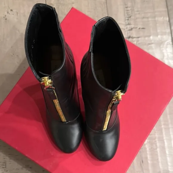 VALENTINO Black High Heel Ankle Boots