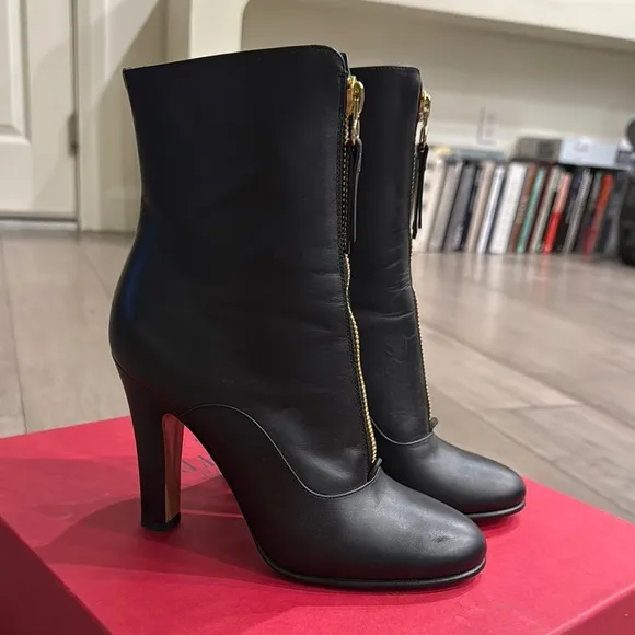 VALENTINO Black High Heel Ankle Boots