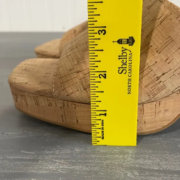 Vaneli Moyra Cork Platform Heels Chunky Heel Slide Sandals Shoes 9.5M Y2K