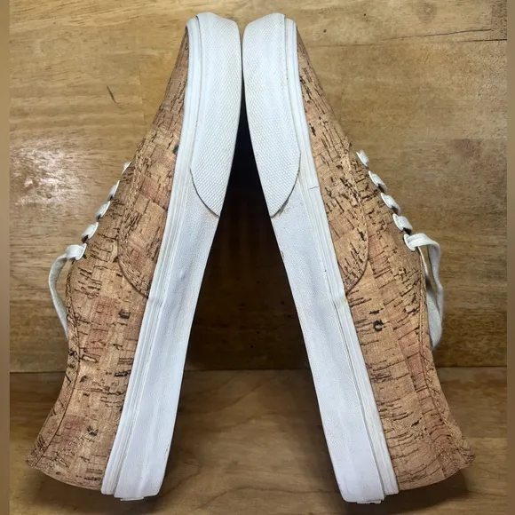 Vans Authentic Cork Print Low Mens Size 8.5 Shoes Sneakers Brown