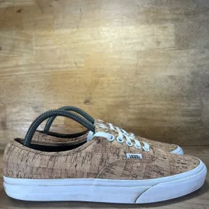 Vans Authentic Cork Print Low Mens Size 8.5 Shoes Sneakers Brown