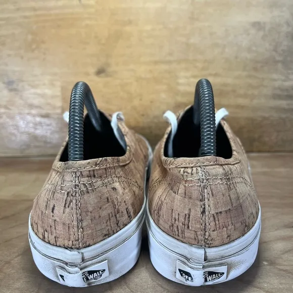 Vans Authentic Cork Print Low Mens Size 8.5 Shoes Sneakers Brown