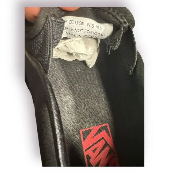 VANS Black Slip-On Shoes Gray No Bones About It‎ Love You to Death Skull Size 9