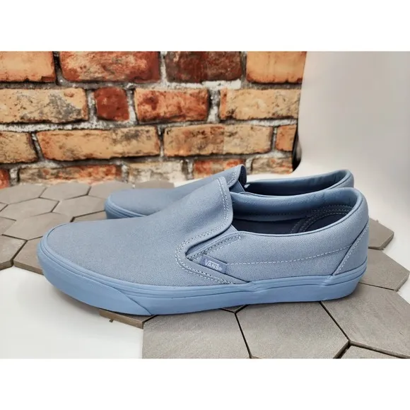 Vans Classic Slip-On Pastel Mono Dusty Blue Sz 10.5 UNC Men New Rare Sneakers