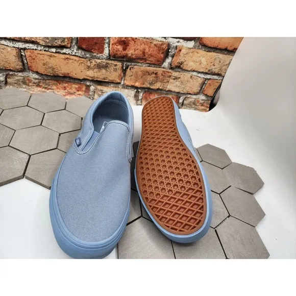 Vans Classic Slip-On Pastel Mono Dusty Blue Sz 10.5 UNC Men New Rare Sneakers