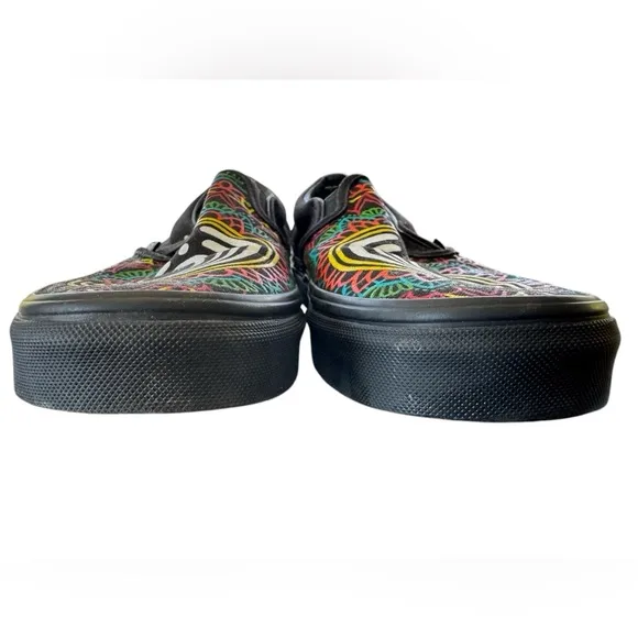 Vans Custom Bassnectar Mandala Slip-On Sneakers - Hand-Painted Art Size M6.5 W8