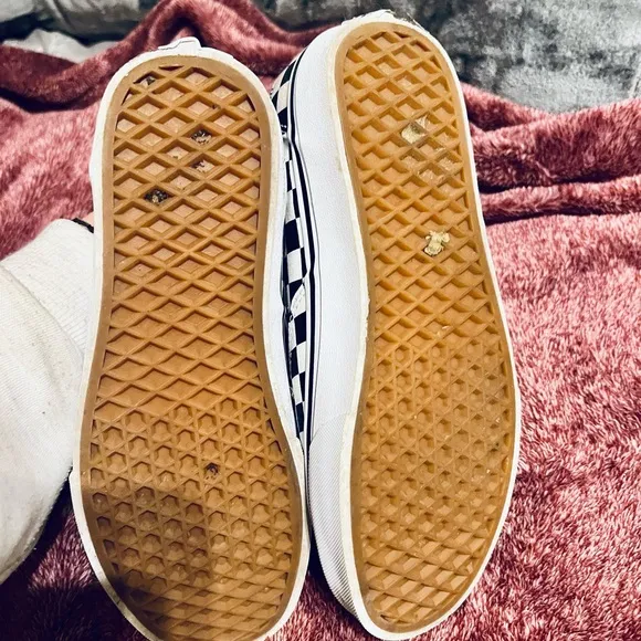 Vans Kids Checkerboard Shoes - Black and White