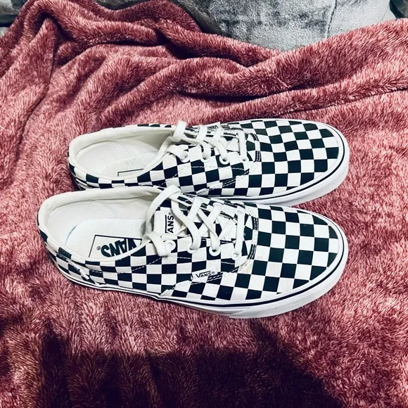 Vans Kids Checkerboard Shoes - Black and White