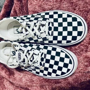 Vans Kids Checkerboard Shoes - Black and White