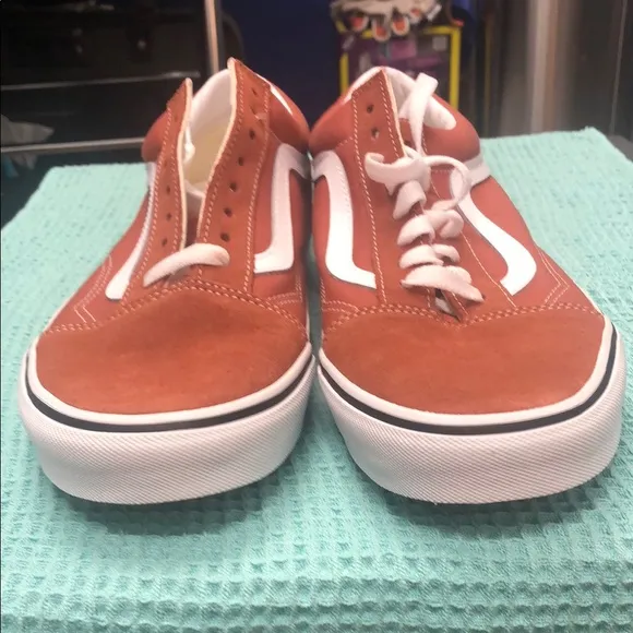 Vans Men's Auburn and White Sneakers