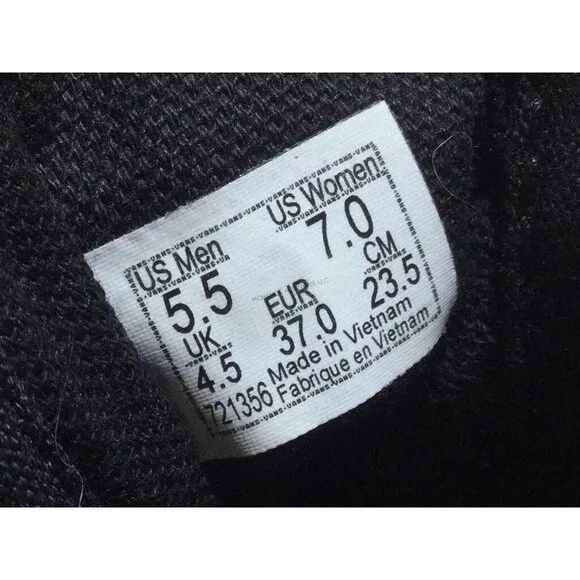 Vans Old Skool Canvas Sneaker Black Zebra Hook Loop Closure men 5.5 women 7.5