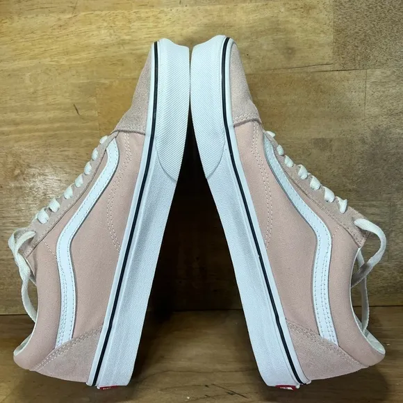 Vans Old Skool Suede Canvas Mens Size 9.5 Shoes Sneakers Pink Salmon Lace Up