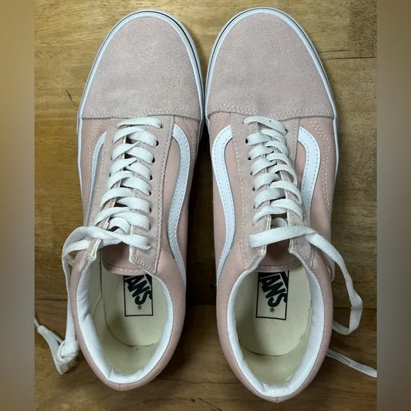 Vans Old Skool Suede Canvas Mens Size 9.5 Shoes Sneakers Pink Salmon Lace Up