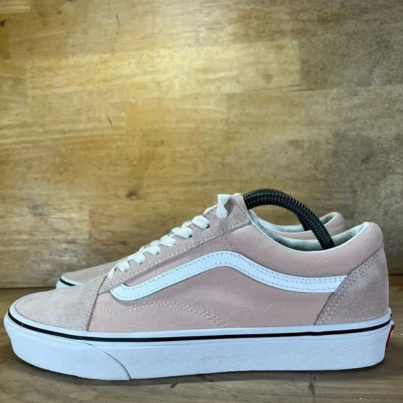 Vans Old Skool Suede Canvas Mens Size 9.5 Shoes Sneakers Pink Salmon Lace Up
