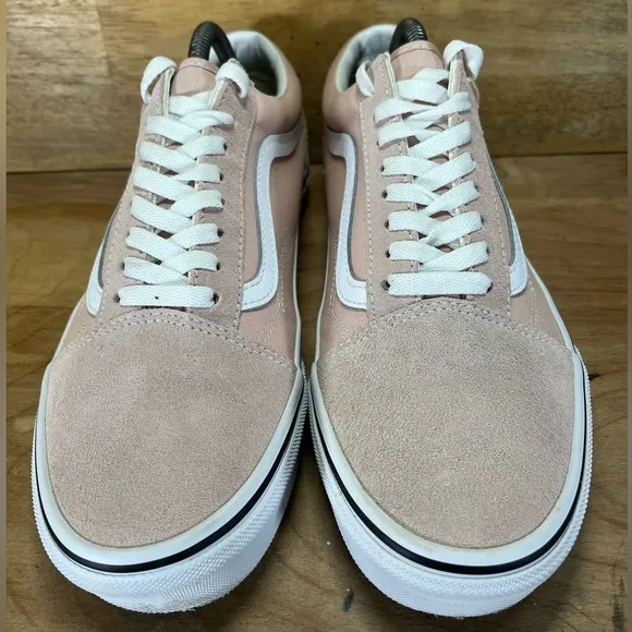 Vans Old Skool Suede Canvas Mens Size 9.5 Shoes Sneakers Pink Salmon Lace Up
