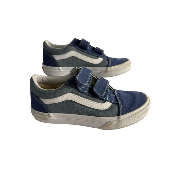 VANS OLD SKOOL V SHOE Blue/Light Blue KIDS‎ SIZE 2.5 New W/O Box