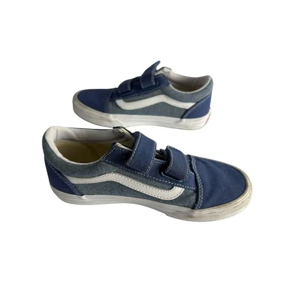 VANS OLD SKOOL V SHOE Blue/Light Blue KIDS‎ SIZE 2.5 New W/O Box