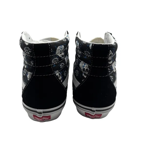 Vans sk8 hi Flash Skulls Black Blue Men's Sz 10 - Old School Skool NIB