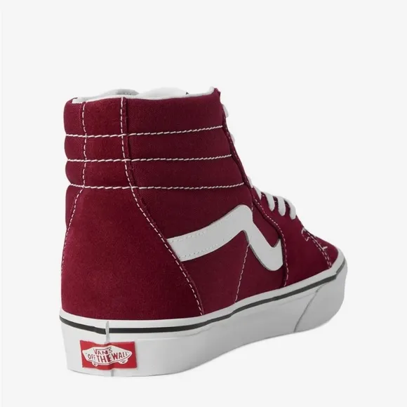 VANS SK8 HIGH TOP BURGUNDY SIZE 13 UNISEXCANVAS SKATE SHOES