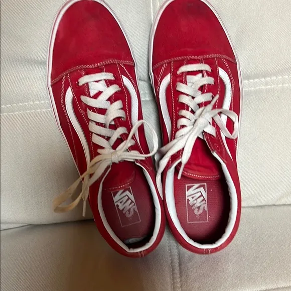 Vans Ska8 skateboard shoes red and white canvas size 11 1/2 men’s