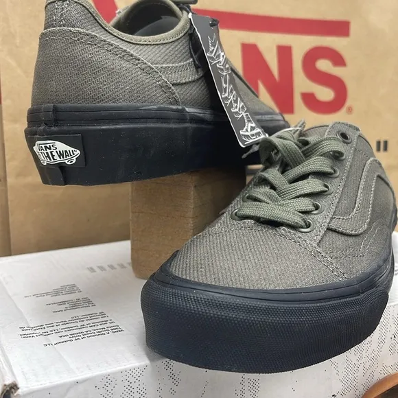 Vans WMNS Olive Green Sneakers Camouflage Old Skool Tapered Modular Grape Leaf