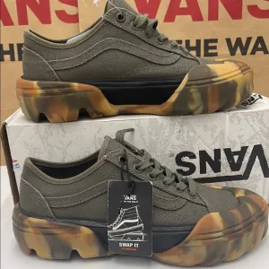 Vans WMNS Olive Green Sneakers Camouflage Old Skool Tapered Modular Grape Leaf