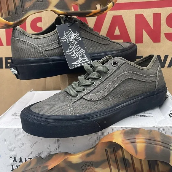 Vans WMNS Olive Green Sneakers Camouflage Old Skool Tapered Modular Grape Leaf