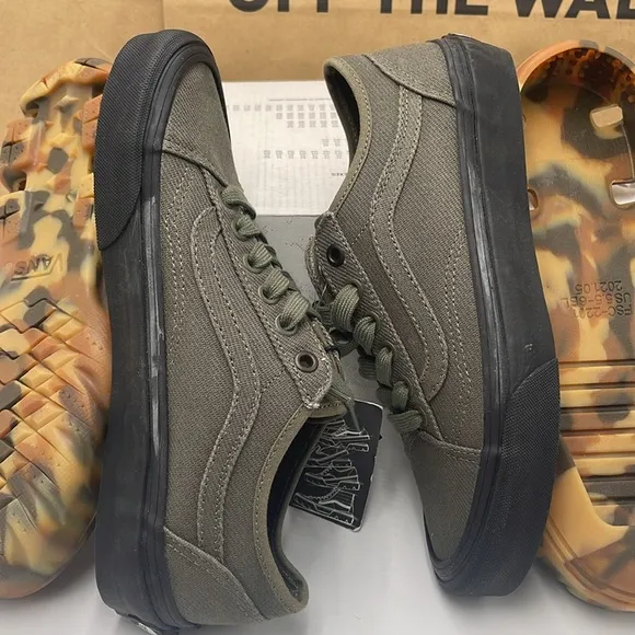 Vans WMNS Olive Green Sneakers Camouflage Old Skool Tapered Modular Grape Leaf