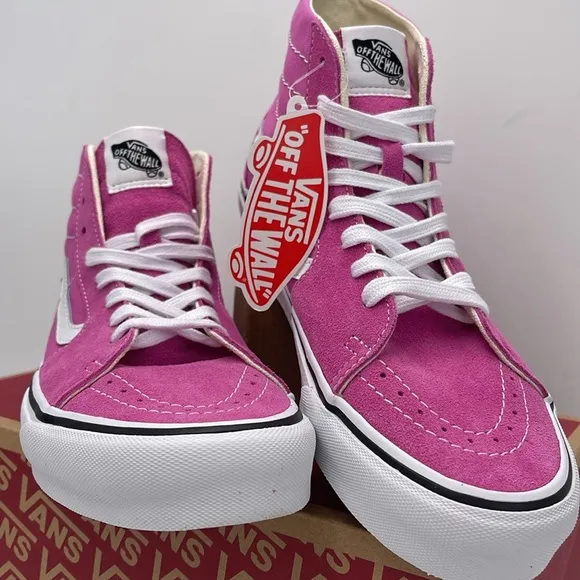 Vans WMNS Pink High-Top Sneakers Sk8-Hi TaperedColor Theory Fiji Flower