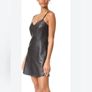 Veda leather slip dress elegant upscale luxury size small