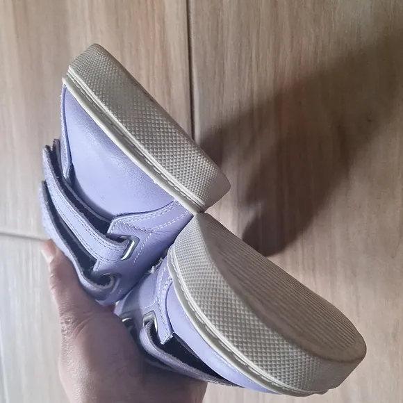 Veja Esplar Velcro ChromeFree Kids Shoes - Silver Solid Lavender 4 Small