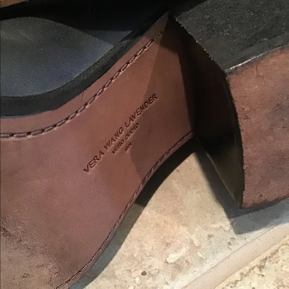 Vera Wang Lavender Label. Leather Moto Ankle Boots 10