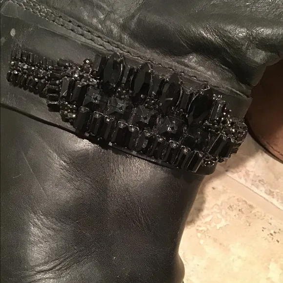 Vera Wang Lavender Label. Leather Moto Ankle Boots 10