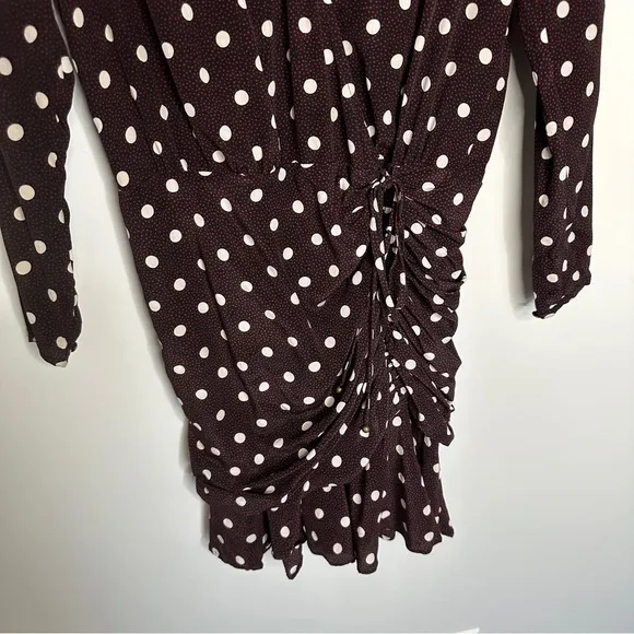Vernoica Beard Size 2 Silk Lou Lou Ruched Flounce Mini Dress Quiet Luxury Clean