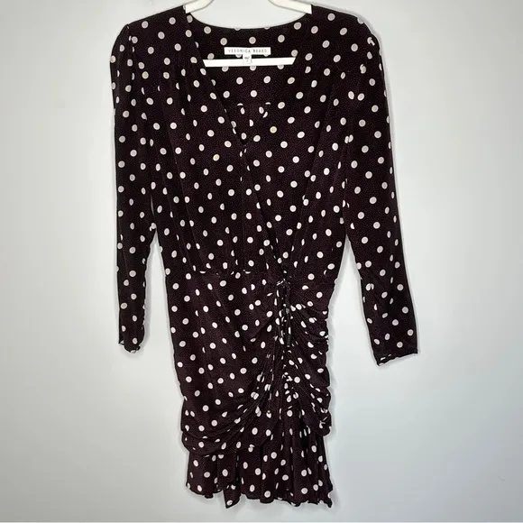 Vernoica Beard Size 2 Silk Lou Lou Ruched Flounce Mini Dress Quiet Luxury Clean