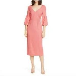 Veronica Beard Amalita Midi Melon Pink Dress Size 4