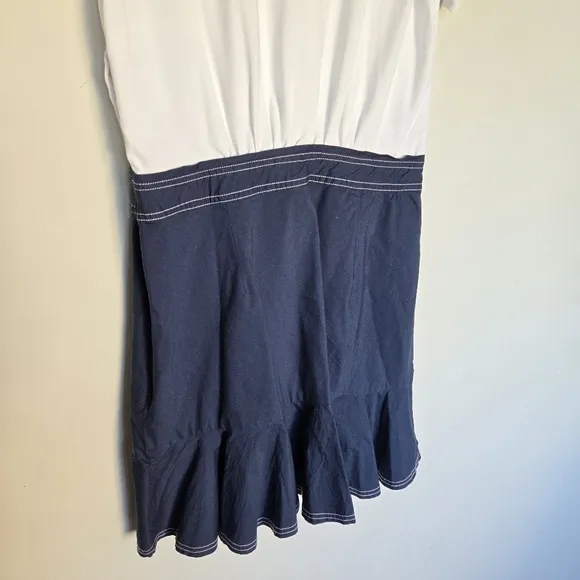 Veronica Beard Bari Tie-Waist Ruffle Dress Womens L Quiet Luxury Preppy Feminine