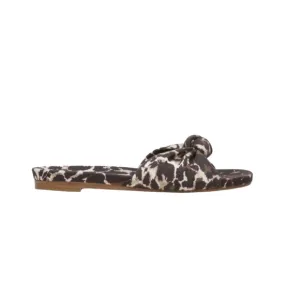 Veronica Beard Etra Knotted Leopard Print Canvas Slides Women’s Size 10