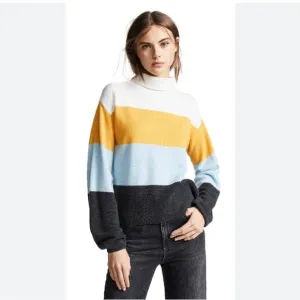 Veronica Beard Faber Cashmere Color block turtleneck Sweater size medium