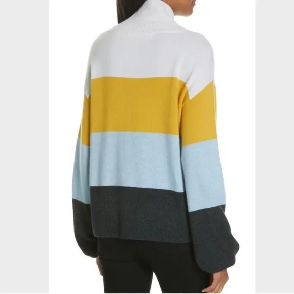 Veronica Beard Faber Cashmere Color block turtleneck Sweater size medium