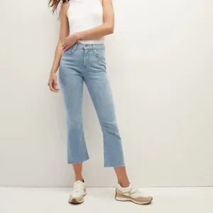 Veronica Beard Light Wash Carly Kick Flare High Rise Skater Jeans