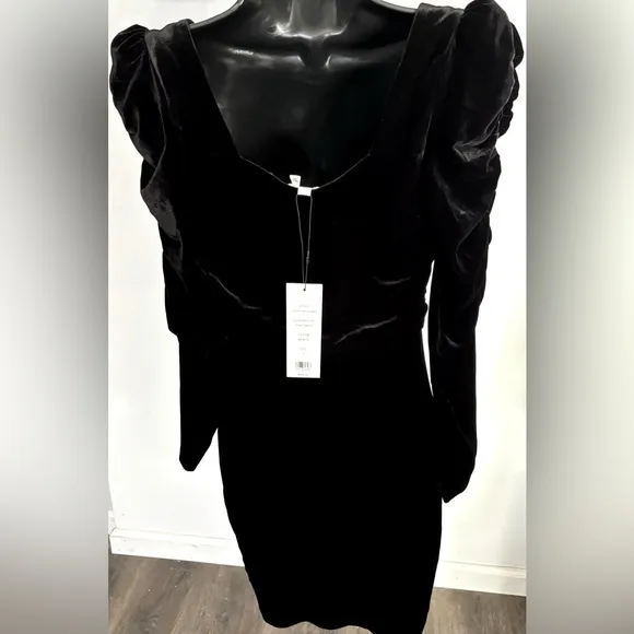 Veronica Beard Toki luxury velvet square neck ruched arms skirt cocktail dress 2