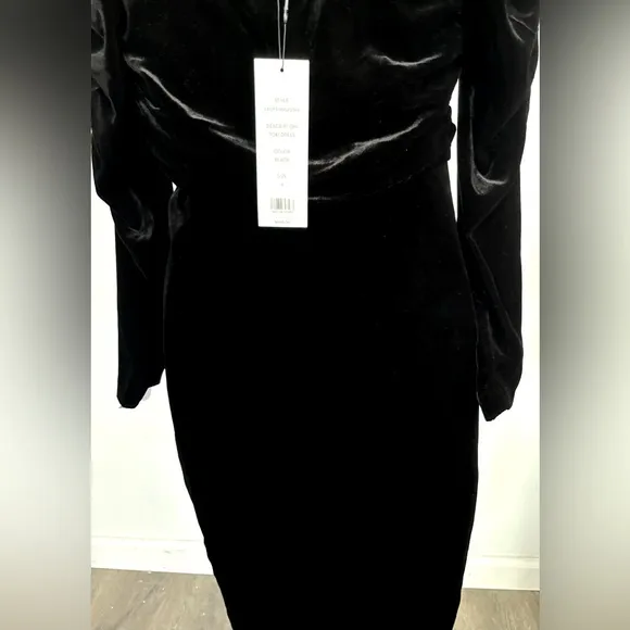 Veronica Beard Toki luxury velvet square neck ruched arms skirt cocktail dress 2