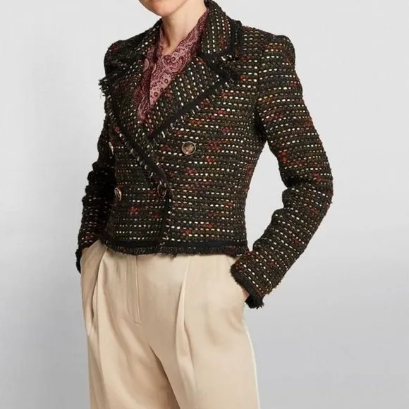 Veronica Beard Tweed Nalani Jacket Cropped Luxury