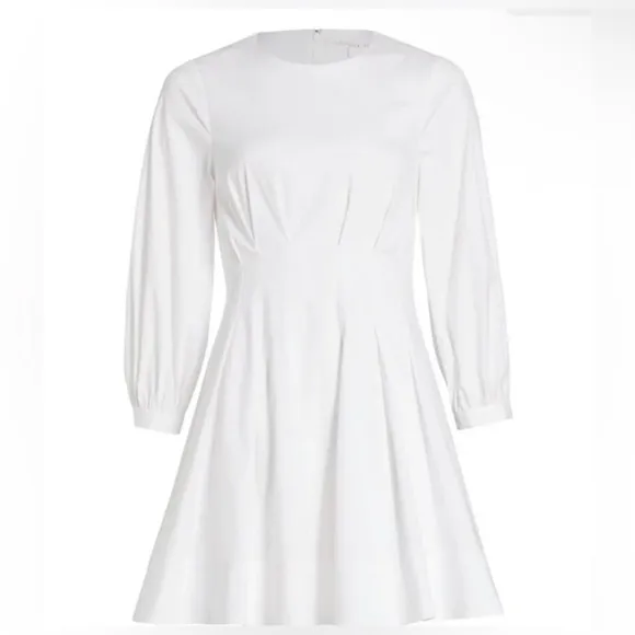Veronica Beard Womens Sz 8 White Corset Waist Torres Dress Cotton Blend