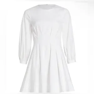 Veronica Beard Womens Sz 8 White Corset Waist Torres Dress Cotton Blend