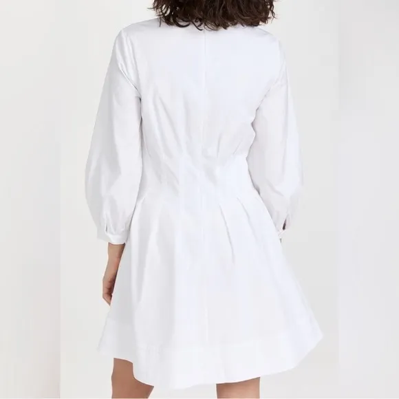 Veronica Beard Womens Sz 8 White Corset Waist Torres Dress Cotton Blend