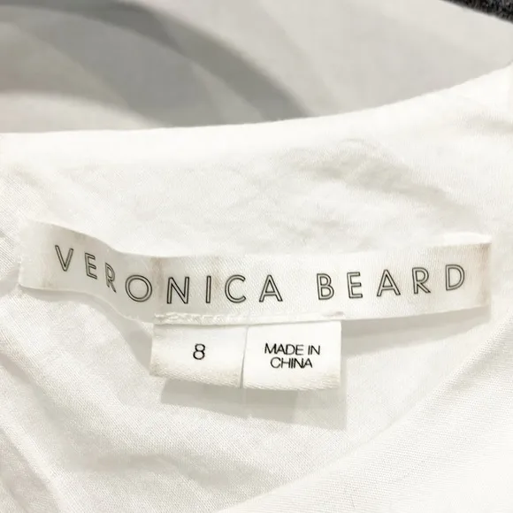 Veronica Beard Womens Sz 8 White Corset Waist Torres Dress Cotton Blend