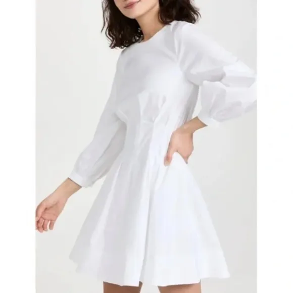 Veronica Beard Womens Sz 8 White Corset Waist Torres Dress Cotton Blend